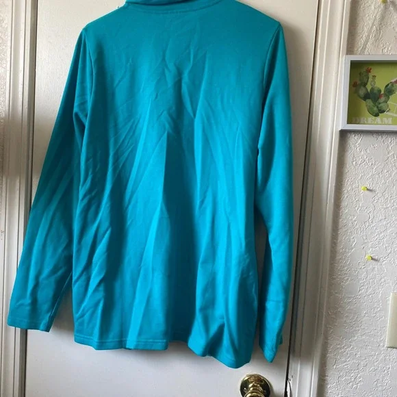 Quacker‎ Factory XL Turquoise Embellished Full Zip Sweatshirt Jacket - Picture 8 of 8